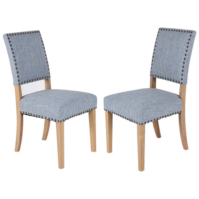 Giantex Set of 2pcs Fabric Dining Chairs with Rubber Wood Legs Home
