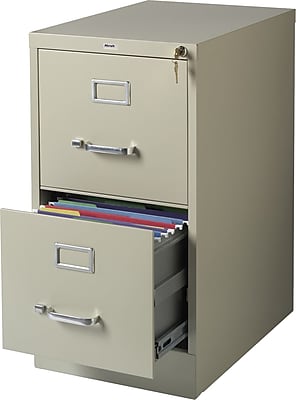 Staples 2-Drawer Letter Size Vertical File Cabinet, Putty (22-Inch