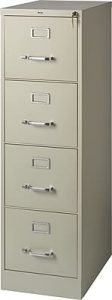Staples 4-Drawer Letter Size Vertical File Cabinet, Putty (22-Inch