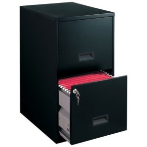 Filing Cabinet 2-Drawer Steel File Cabinet with Lock, Black