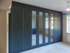Fitted Wardrobe With Hinged Doors In Rich Grey Finish: Sutton