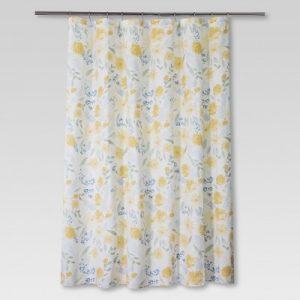 Floral Shower Curtain Yellow/Blue - Threshold™ : Target