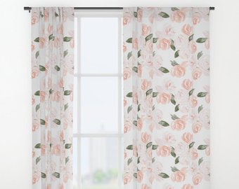 Floral curtain | Etsy