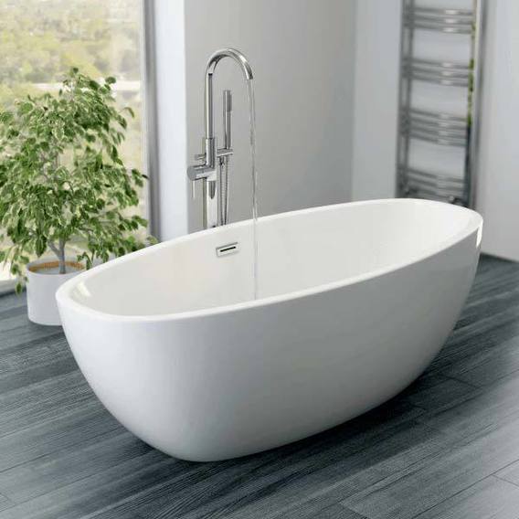 Affine Blanc Freestanding Bath 1700mm with Built-In Waste