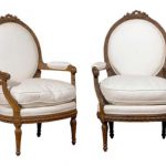 ON HOLD - Pair of French Louis XVI Style Upholstered Armchairs from