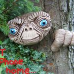 E.T Tree Face. gift idea. Outdoor sculptures statues garden
