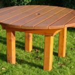 Heavy Round Wooden Garden Table - Tony Ward Furniture