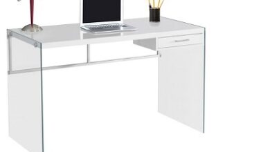 Tempered Glass Computer Desk - Glossy White - EveryRoom : Target