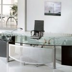 FKS-HD-ED024 Modern glass top office desk | $$$$$S in 2019