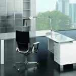 Glass Executive Office Desk Pure white glass | Office space