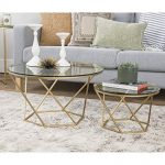 Amazon.com: WE Furniture Geometric Glass Nesting Coffee Tables