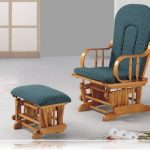 Country Oak Glider Rocker / Ottoman, Rocking Chairs Coaster 4543