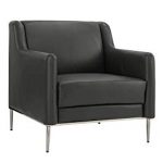 Amazon.com: Modern Living Room Leather Armchair, Accent Chair (Grey
