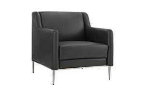 Amazon.com: Modern Living Room Leather Armchair, Accent Chair (Grey