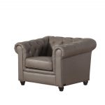 Mason Tufted Leather Armchair, Grey - Walmart.com