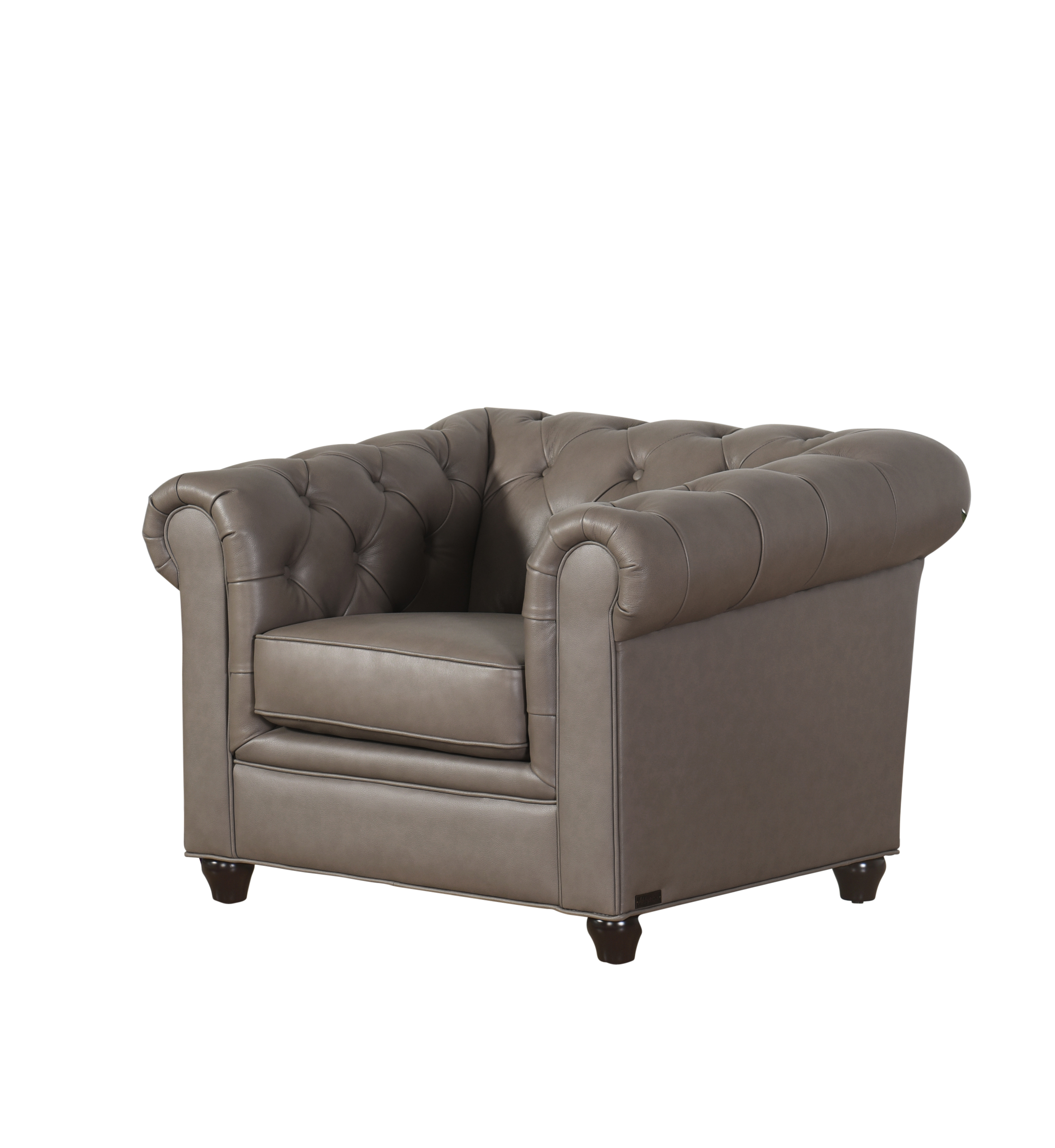 Mason Tufted Leather Armchair, Grey - Walmart.com