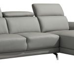 Divani Casa Sterling Modern Light Grey Leather Sectional Sofa