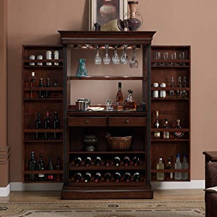 Amazon.com: Ashley Heights Home Bar Wine Cabinet: Kitchen & Dining