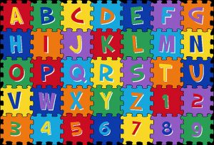 Mybecca Kids Rug Alphabet Puzzle 3' X 5' ABC Learning Carpet (39