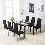 Amazon.com - Mecor 7 Piece Kitchen Dining Set, Glass Top Table with