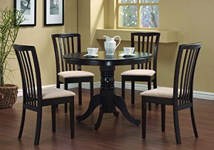 Amazon.com - 5 Pc Round Dining Table 4 Chairs Chair Set Cappuccino