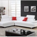White Sectional sofa with chaise | Leather sectional | L shaped