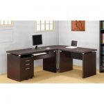 Amazon.com: L-Shaped Computer Desk in Cappuccino Finish: Kitchen