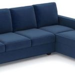 L-Shaped Sofa Bed, Suede Blue - 250 x 200 cm | Souq - UAE