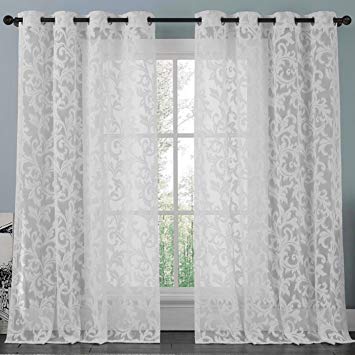 Amazon.com: brightmaison White Lace Curtain Panel 57 X 98 Inches