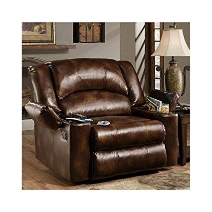 Amazon.com: Simmons Brown Leather Over Sized Massage Reclining Chair