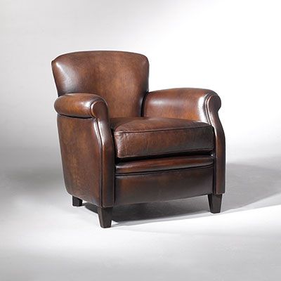Leather club chair for restaurant, hotel, bar | Collinet