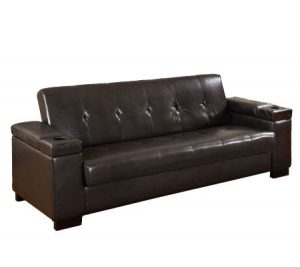 Logan Faux Leather Futon Sofa Bed - Page 1 u2014 QVC.com
