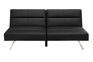Amazon.com: DHP Studio Convertible Futon Couch, Black Faux Leather
