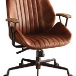 Hamilton Top Grain Leather Office Chair, Coffee - Industrial