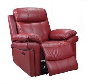 Amazon.com: Oliver Pierce OP0042 Hudson Leather Power Recliner Red