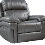 $799.99 - Trevino Smoke Leather Power Recliner - Reclining
