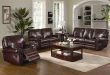Teagan 2 Piece Reclining Sofa Set in Burgundy Leather Upholstery by