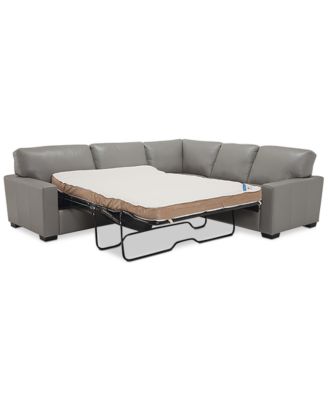 Furniture Ennia 2-Pc. Leather Full Sleeper Sectional Sofa, Created