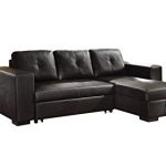 Amazon.com: ACME Lloyd Black Faux Leather Sectional Sofa with