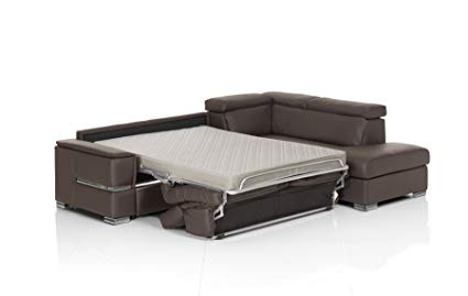 Amazon.com: Chiara Full Leather Italian Sectional Sofa Bed Sleeper