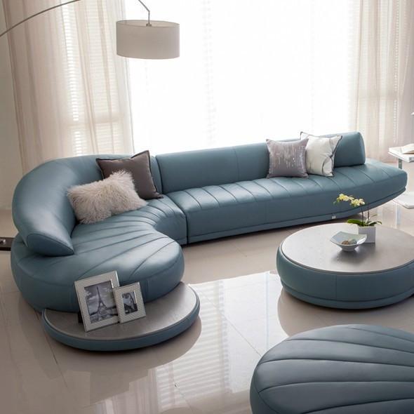 Modern Leather Sofa Set, Living Room Furniture, White, Red, Blue
