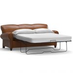 Manhattan Leather Sleeper Sofa with Nailheads | Pottery Barn