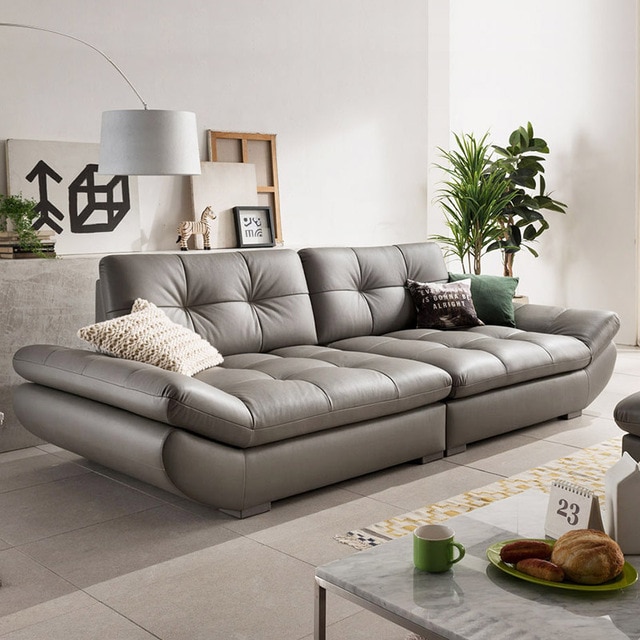 genuine leather sofa sectional living room sofa corner home