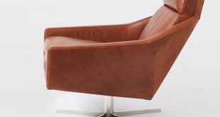 Austin Leather Swivel Armchair | west elm