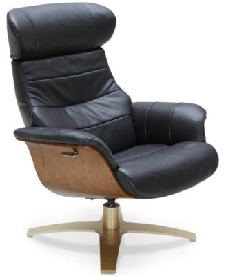 Furniture Annaldo Leather Swivel Chair - Furniture - Macy's