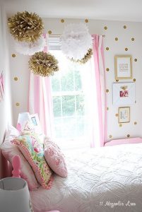 Girl's Room Decorated in Pink & Gold | Livi & Brook's Room