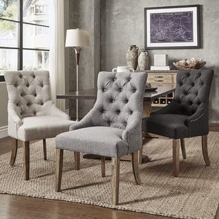 Shop Benchwright Button Tufts Wingback Hostess Chairs (Set of 2) by