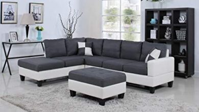 Amazon.com: Classic Two Tone Large Linen Fabric and Bonded Leather