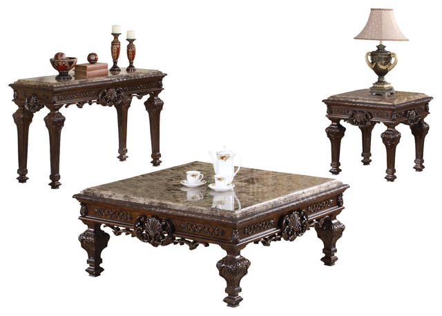 Traditional Living Room Table Set, 3-Piece Set - Victorian - Coffee