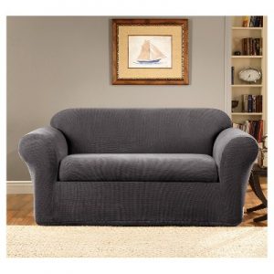 Oxford 2 Piece Loveseat Slipcover Gray - Sure Fit : Target